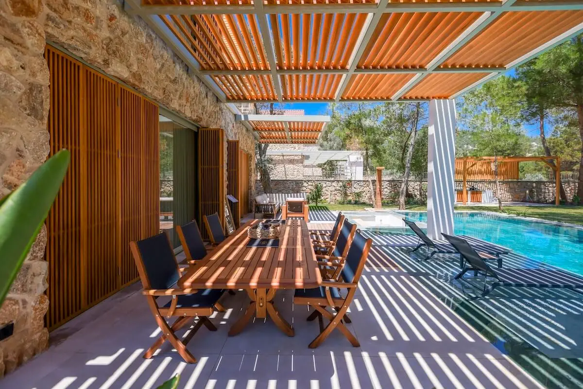Shaded terrace